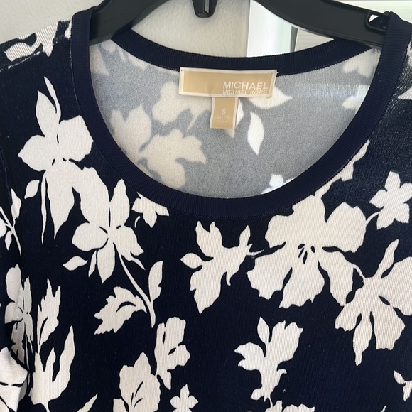 Michael Khors Floral Stretch-Viscose Bell-Cuff Dress Size Small - Picture 5 of 7